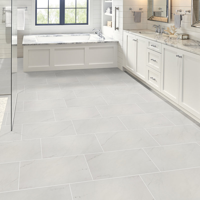 MSI Aria Ice 12" x 24" Porcelain Field Tile in White Wayfair